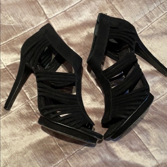 Tory BURCH Suede Platform Cage Heels - Picture 7 of 12